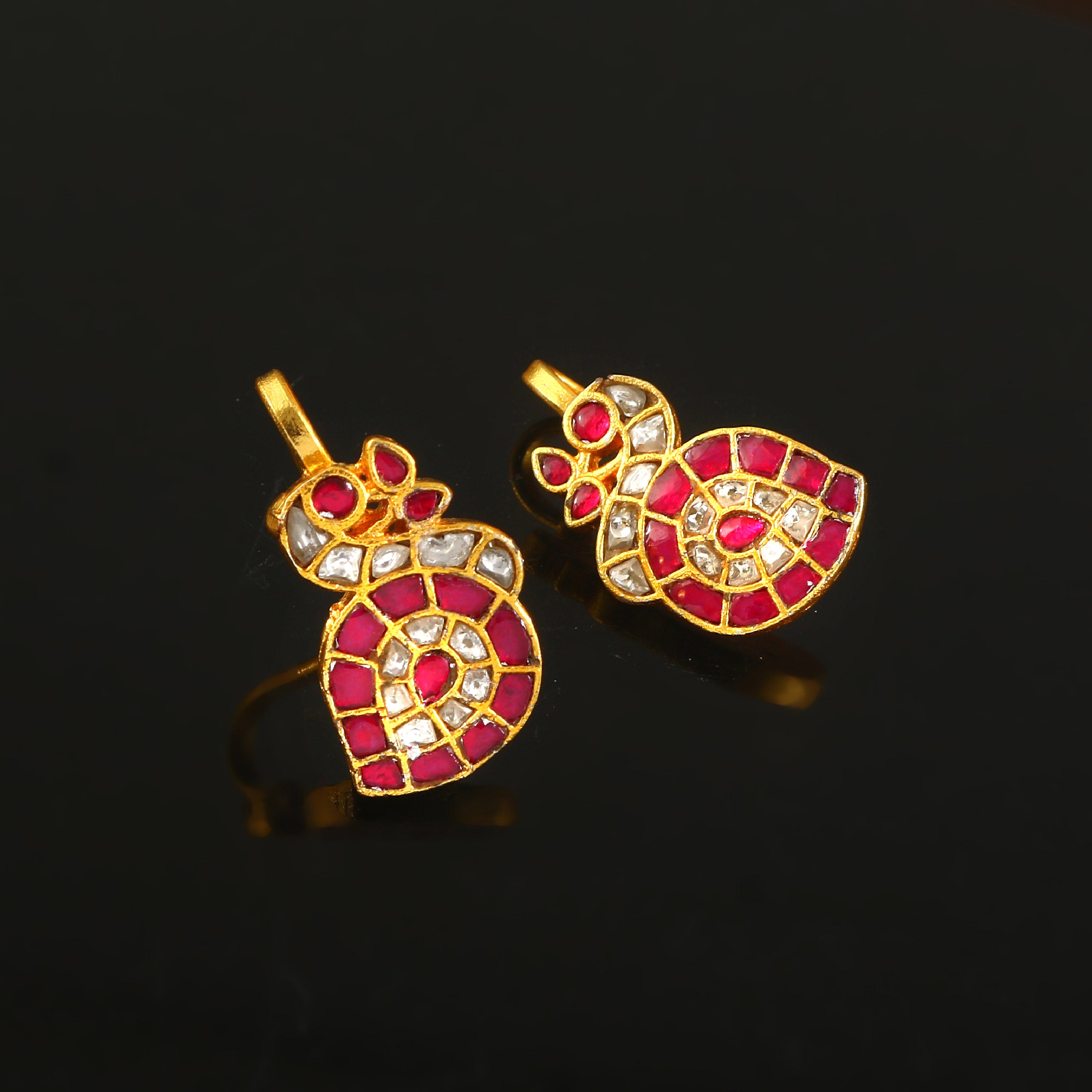 BER-104 - Jadau Kundan Bugadi Earring with Emerald