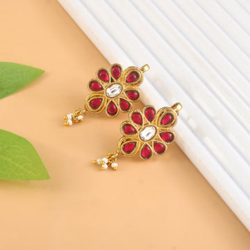 BER-106 - Jadau Kundan Bugadi Earring with Emerald