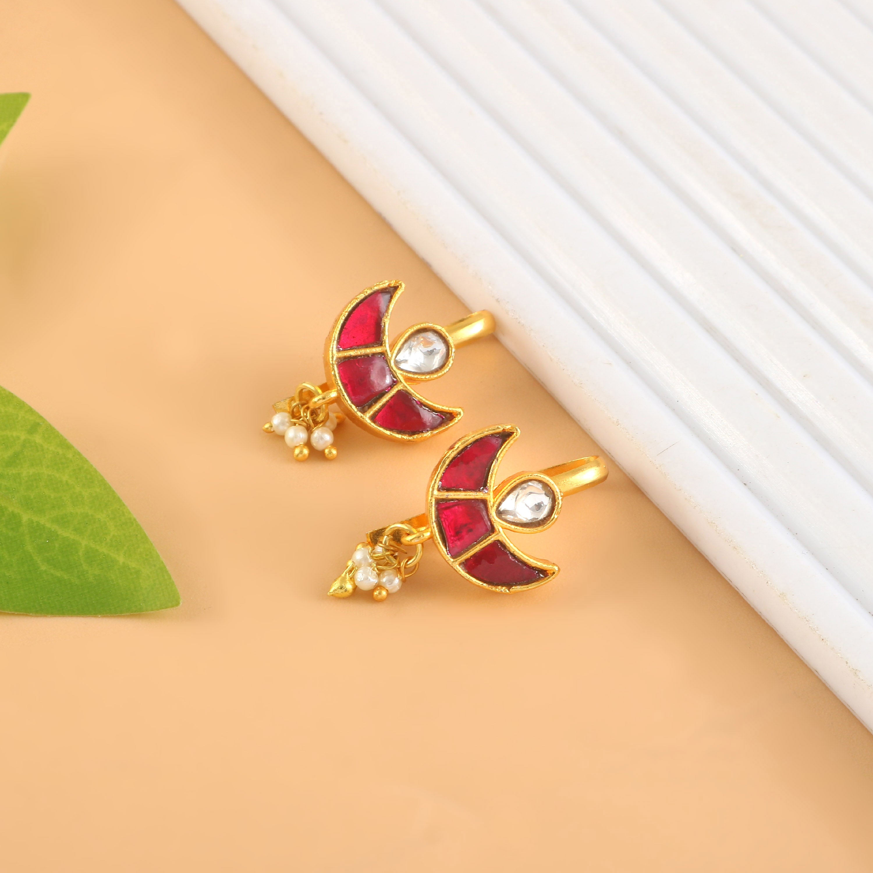 BER-114 - Jadau Kundan Bugadi Earring with Emerald