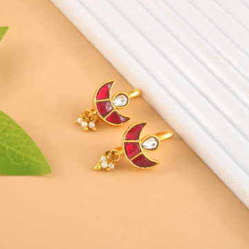 BER-114 - Jadau Kundan Bugadi Earring with Emerald