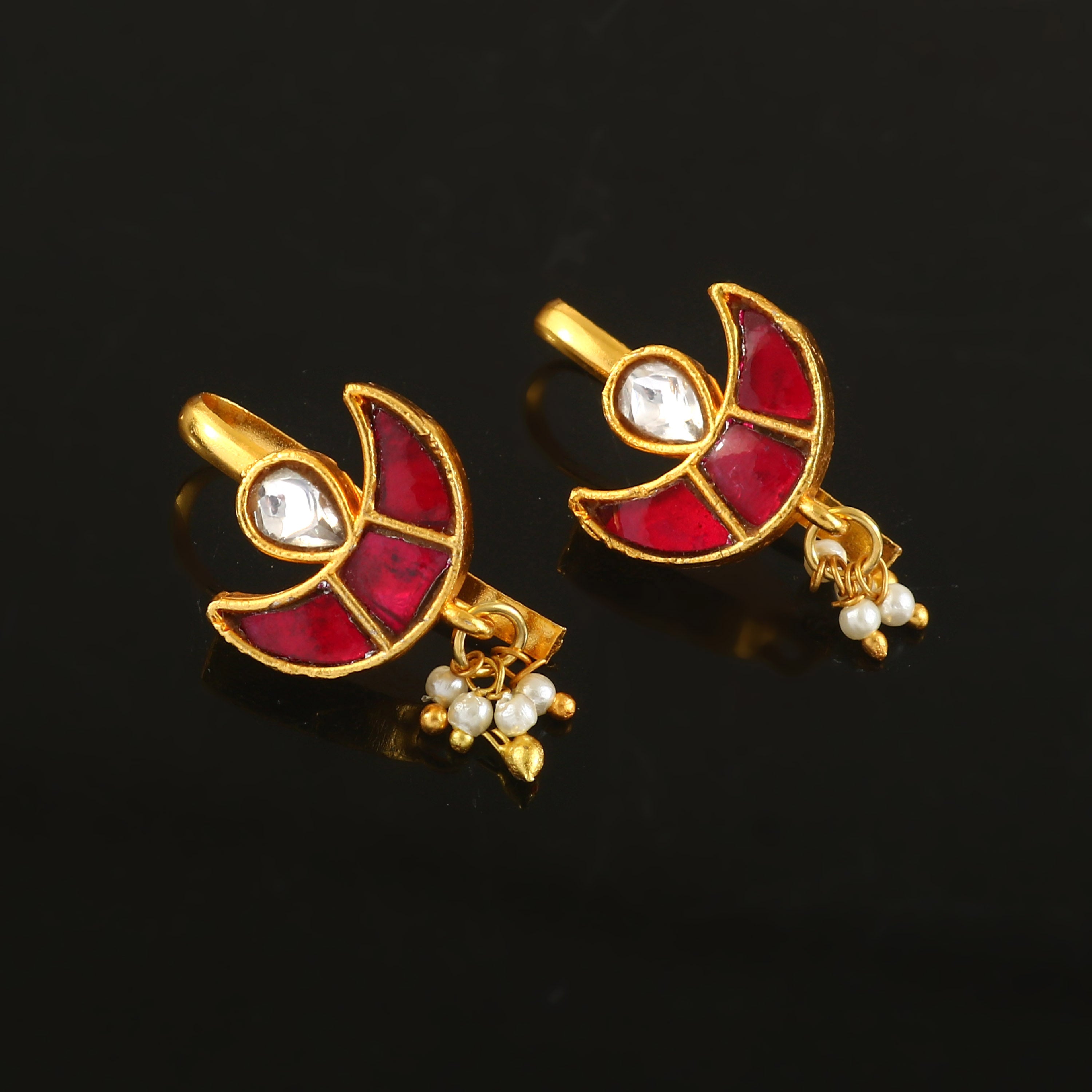 BER-114 - Jadau Kundan Bugadi Earring with Emerald
