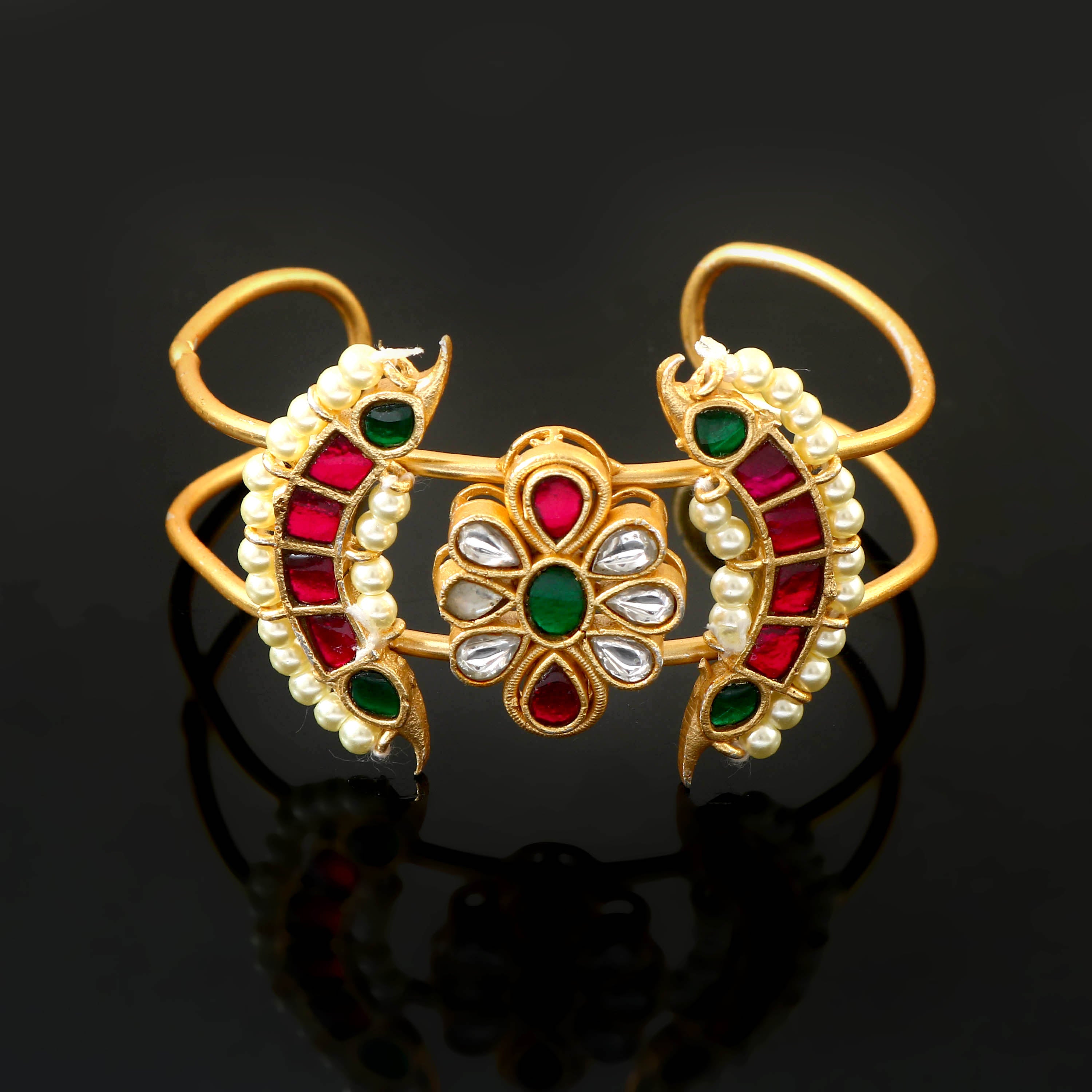 BG-106 - Jadau Kundan Bangle with Emerald