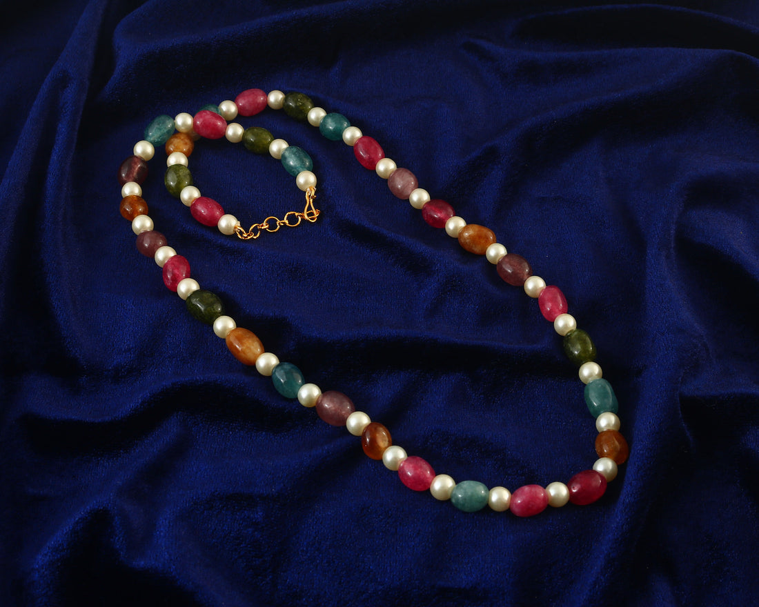Multi-Color Kundan Beads Necklace