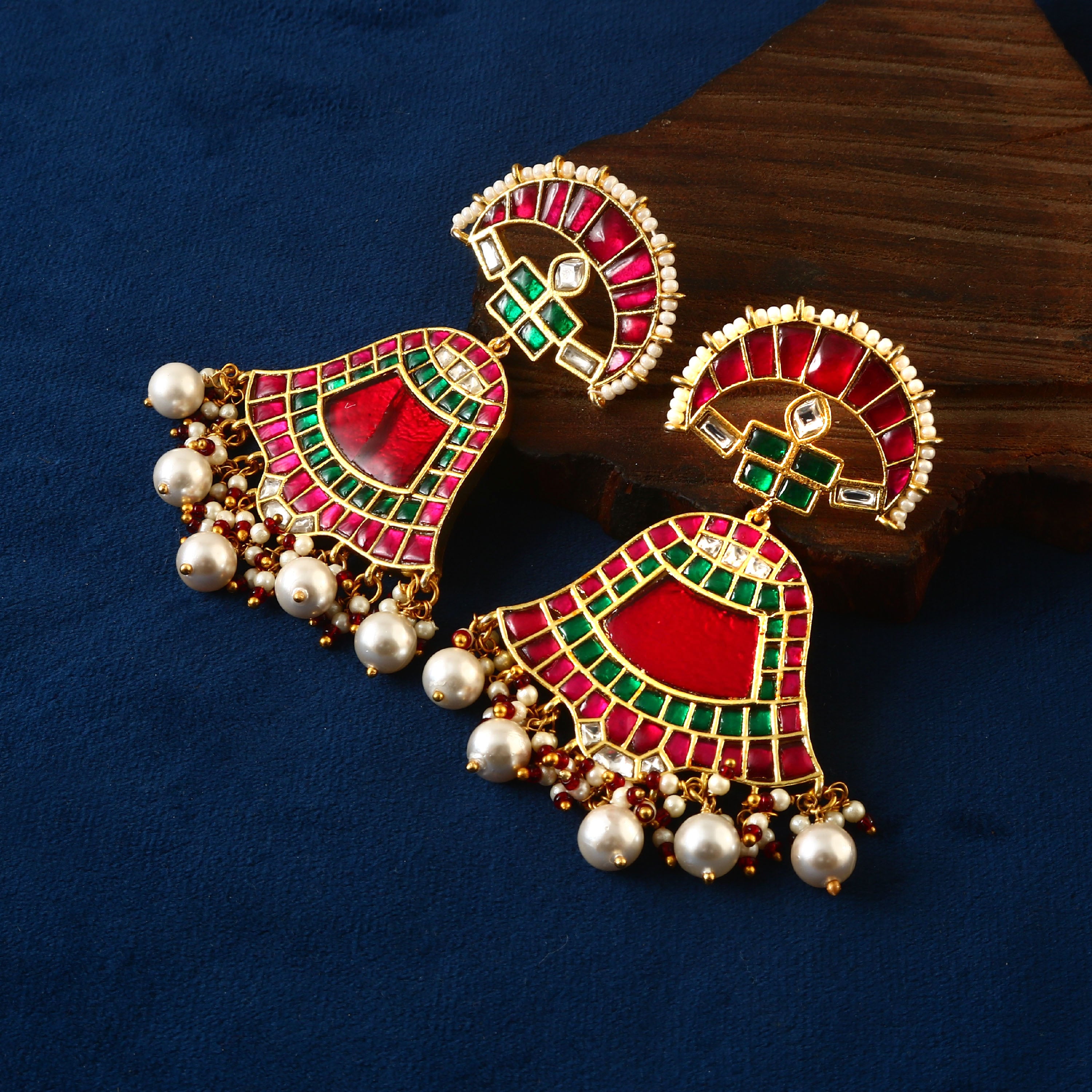 ER-121 - Jadau Kundan Earring with Emerald