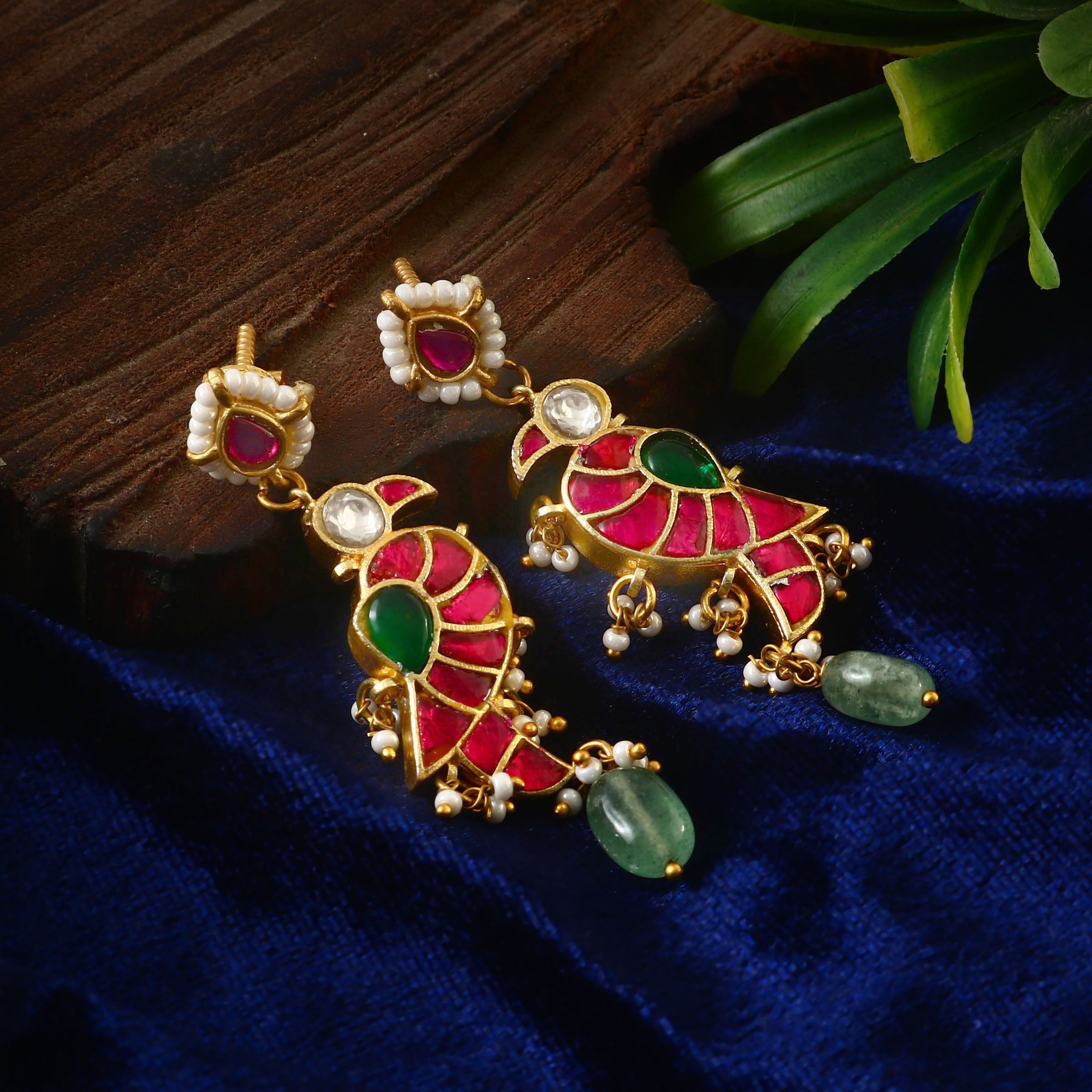 ER-128 - Jadau Kundan Earring with Emerald