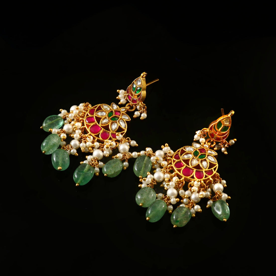 ER-131 - Jadau Kundan Earring with Emerald