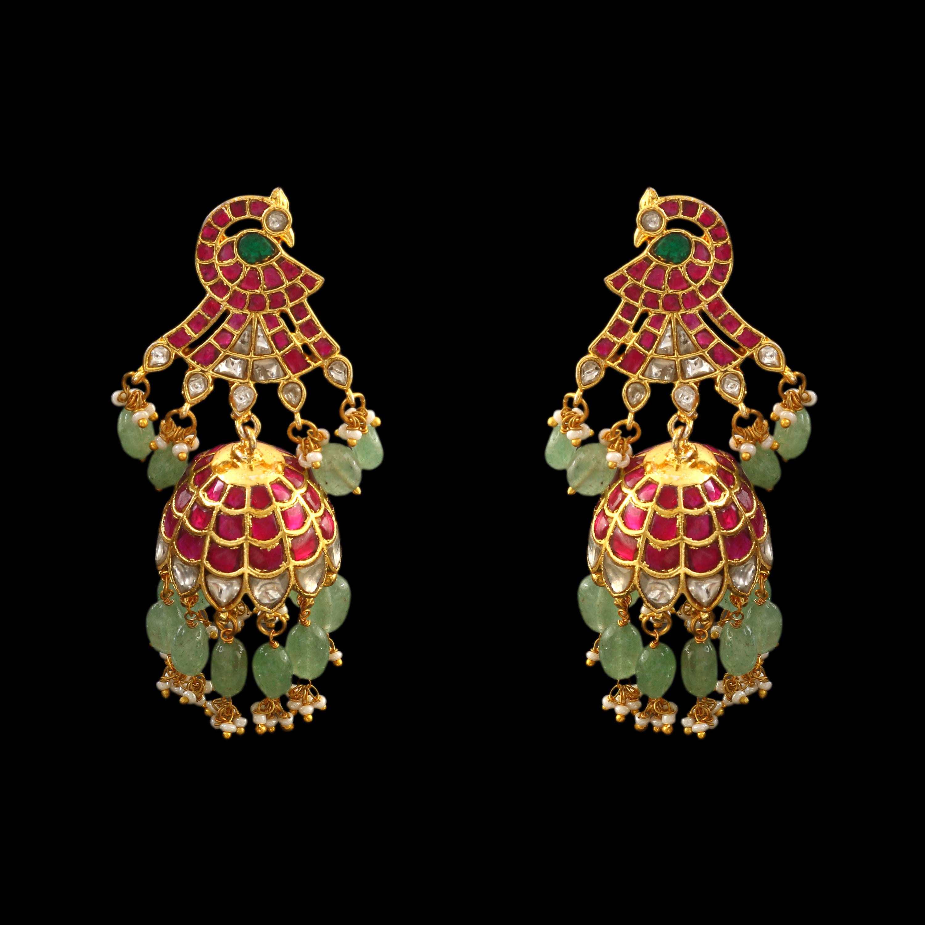 ER-142 - Jadau Kundan Earring with Emerald