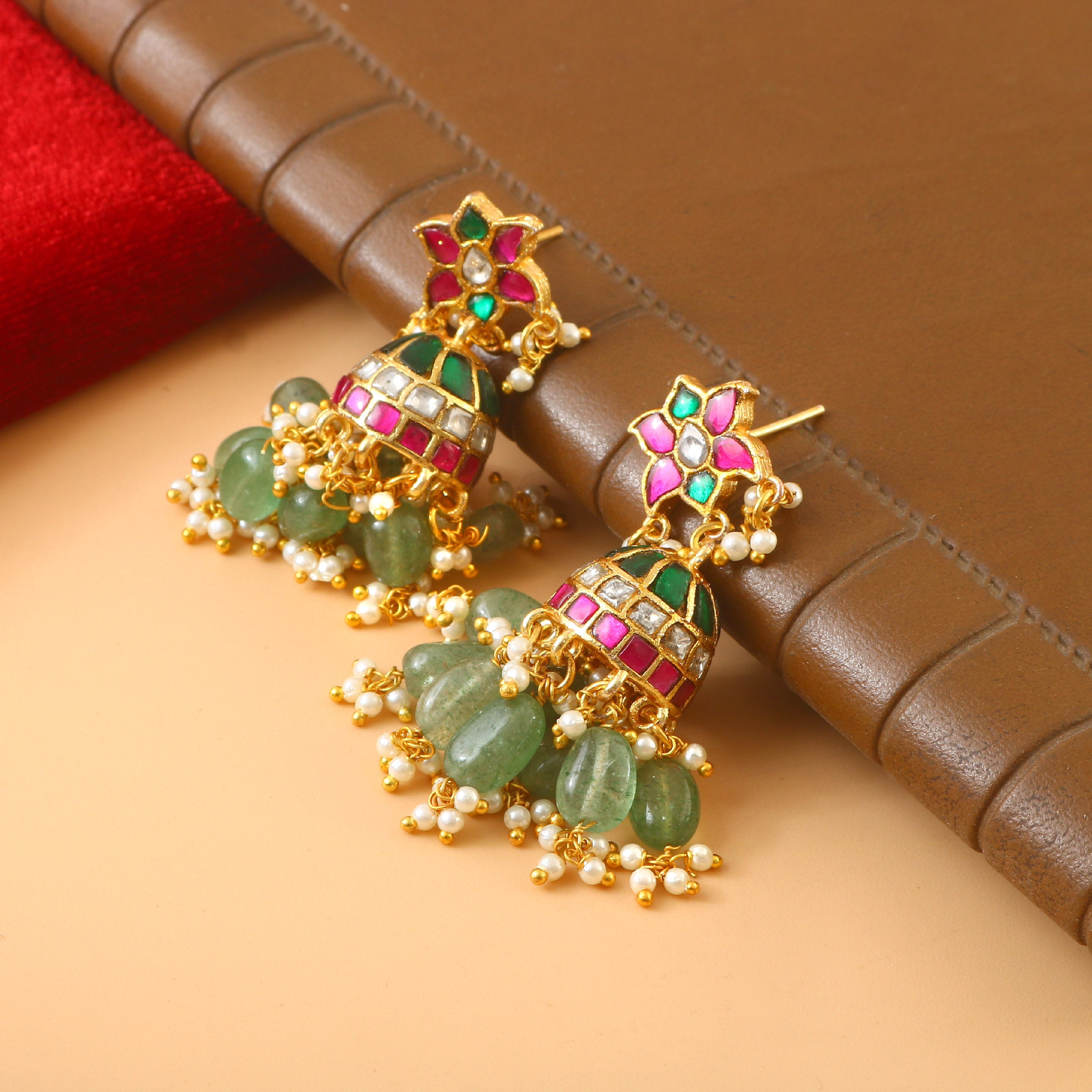 ER-149 - Jadau Kundan Earring with Emerald