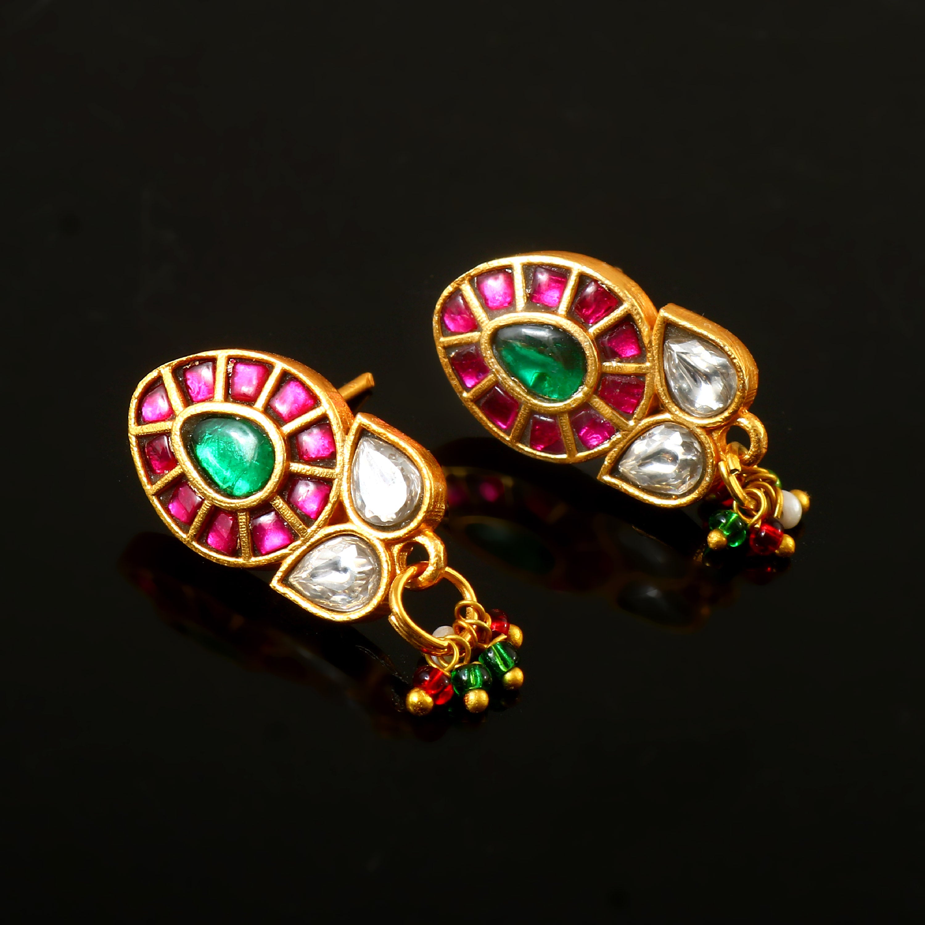 ER-154 - Jadau Kundan Earring with Emerald