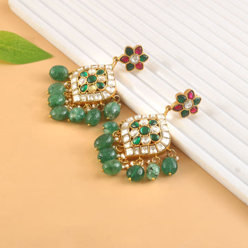 ER-164 - Jadau Kundan Earring with Emerald