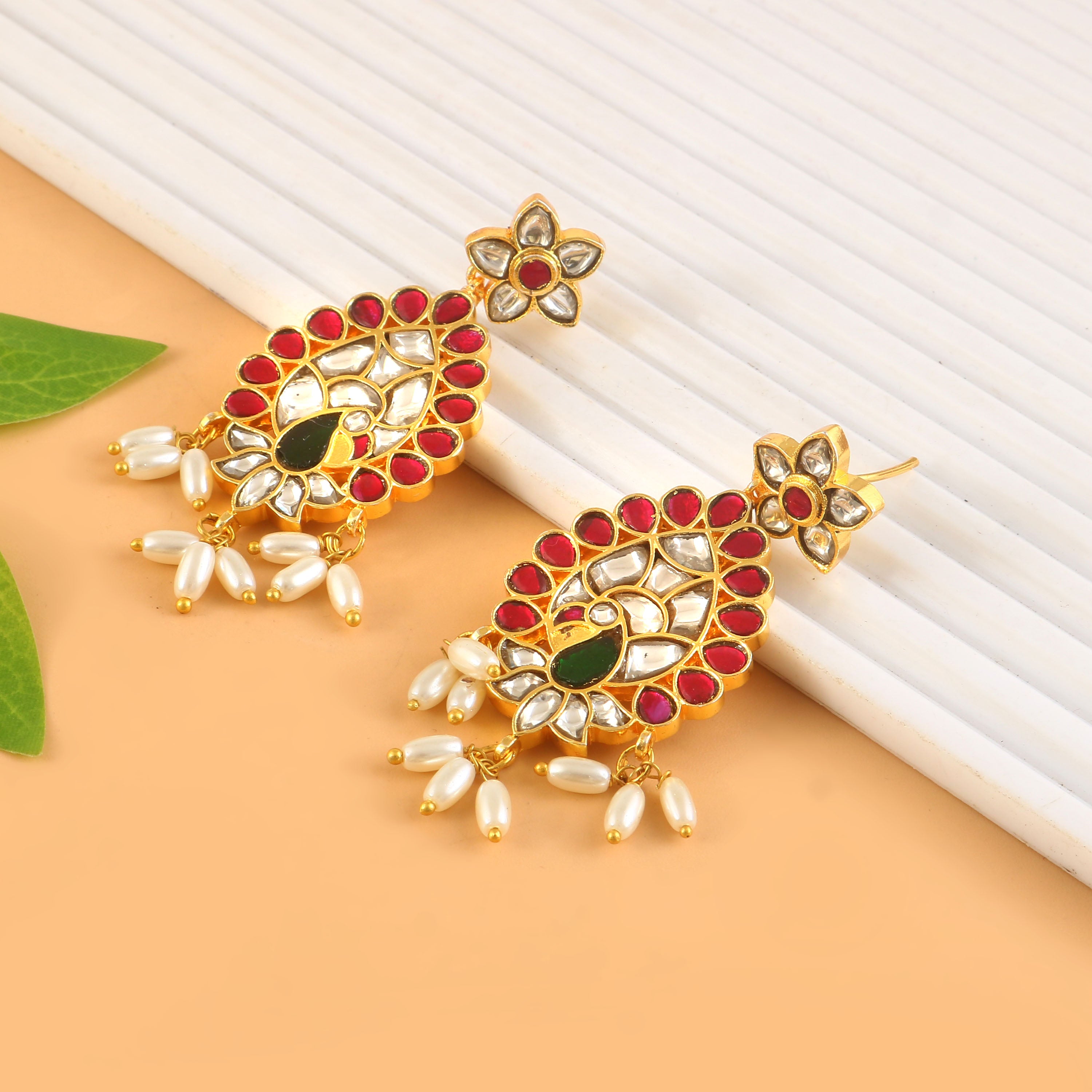 ER-166 - Jadau Kundan Earring with Emerald