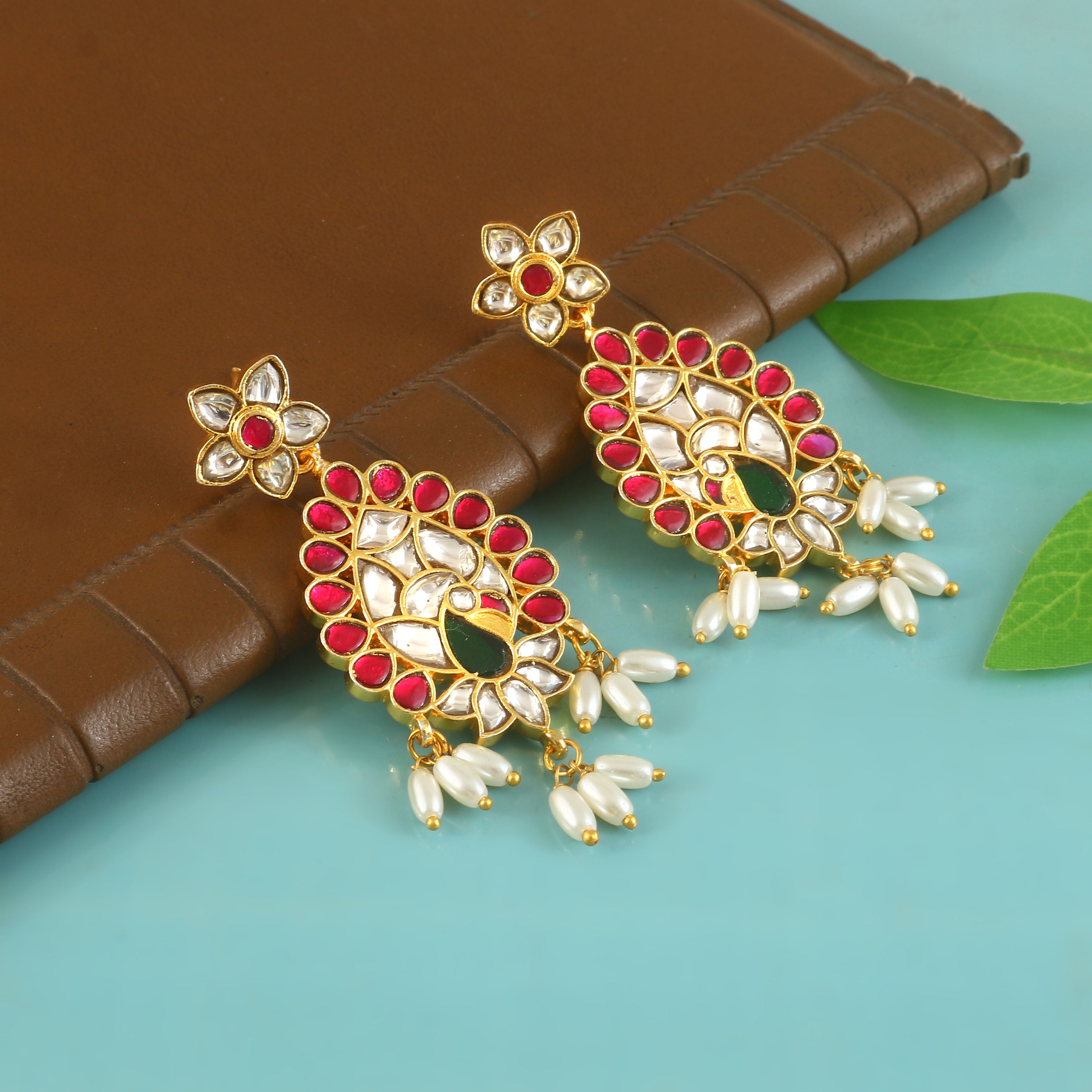 ER-166 - Jadau Kundan Earring with Emerald