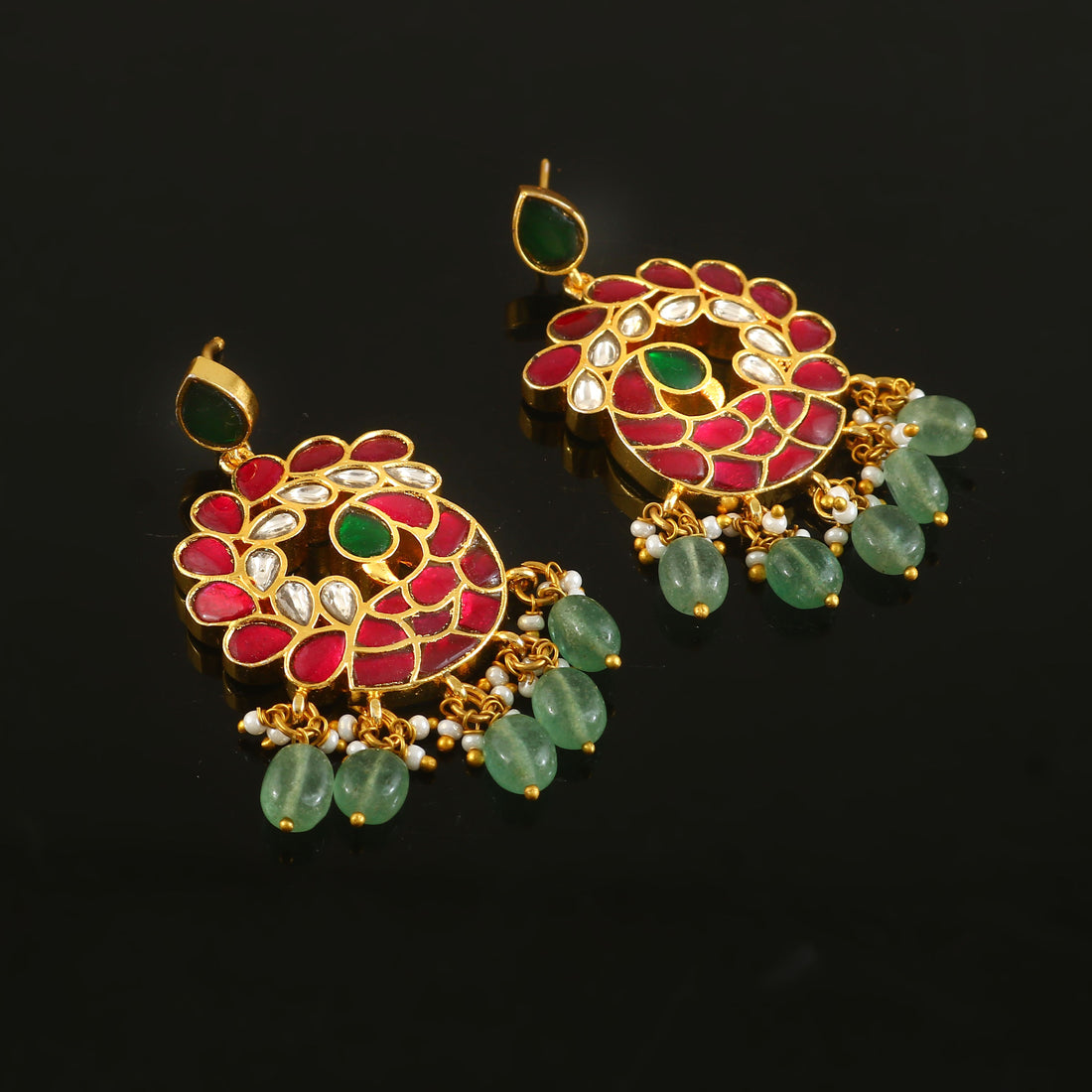 ER-167 - Jadau Kundan Earring with Emerald