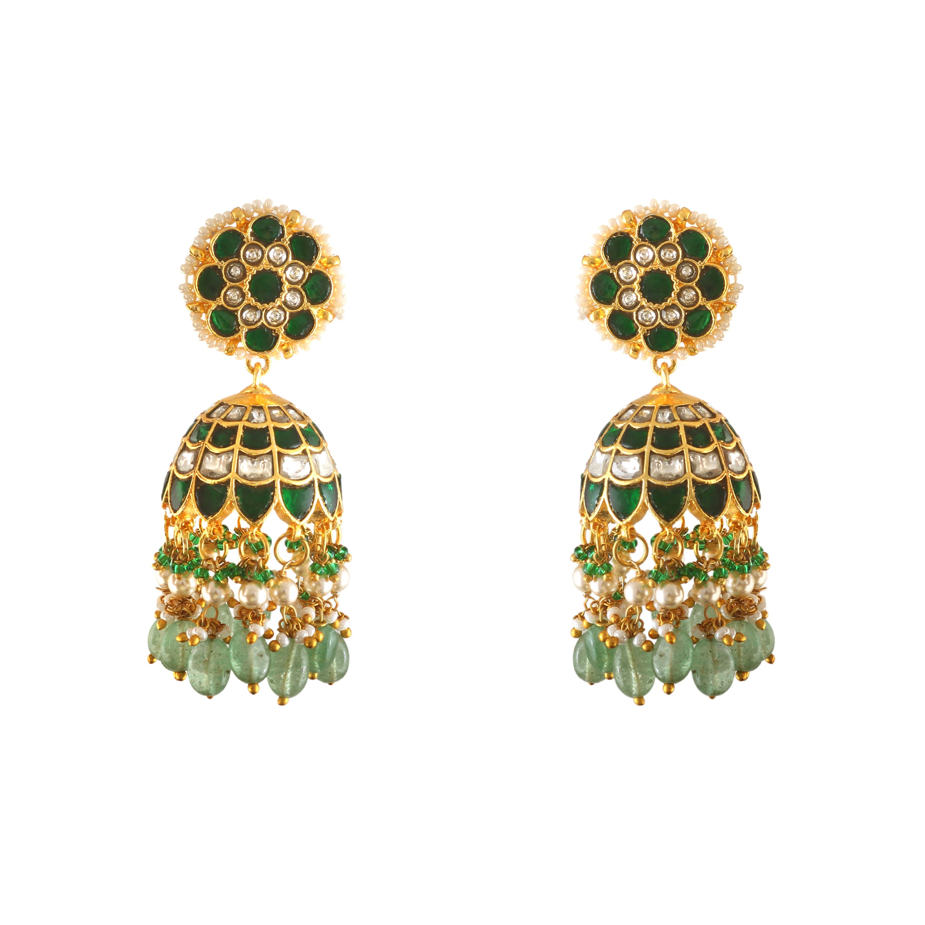 ER-168 - Jadau Kundan Earring with Emerald