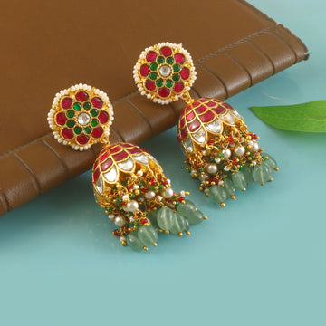 ER-169 - Jadau Kundan Earring with Emerald