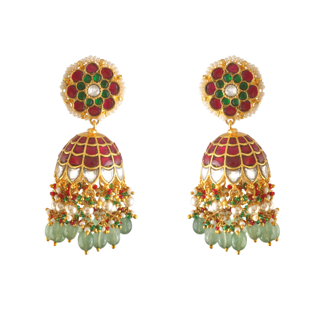 ER-169 - Jadau Kundan Earring with Emerald