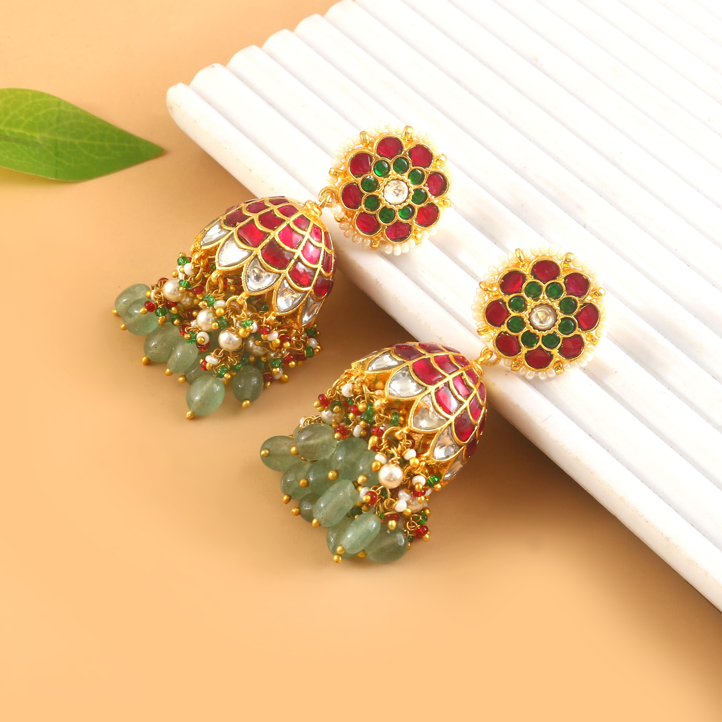 ER-169 - Jadau Kundan Earring with Emerald