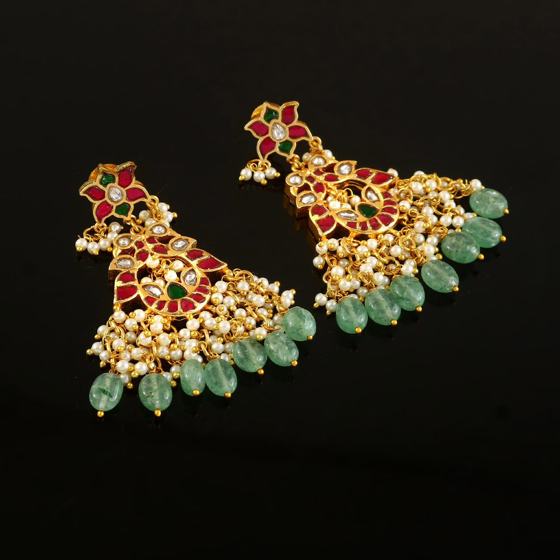 ER-171 - Jadau Kundan Earring with Emerald