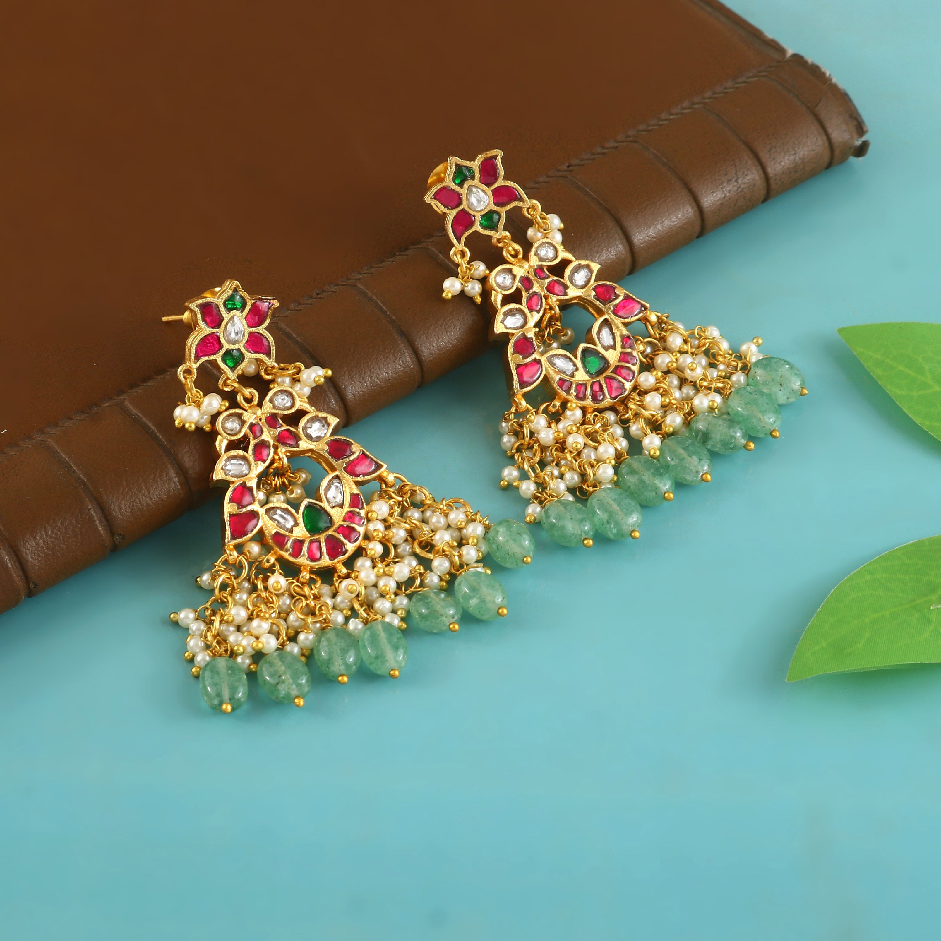 ER-171 - Jadau Kundan Earring with Emerald