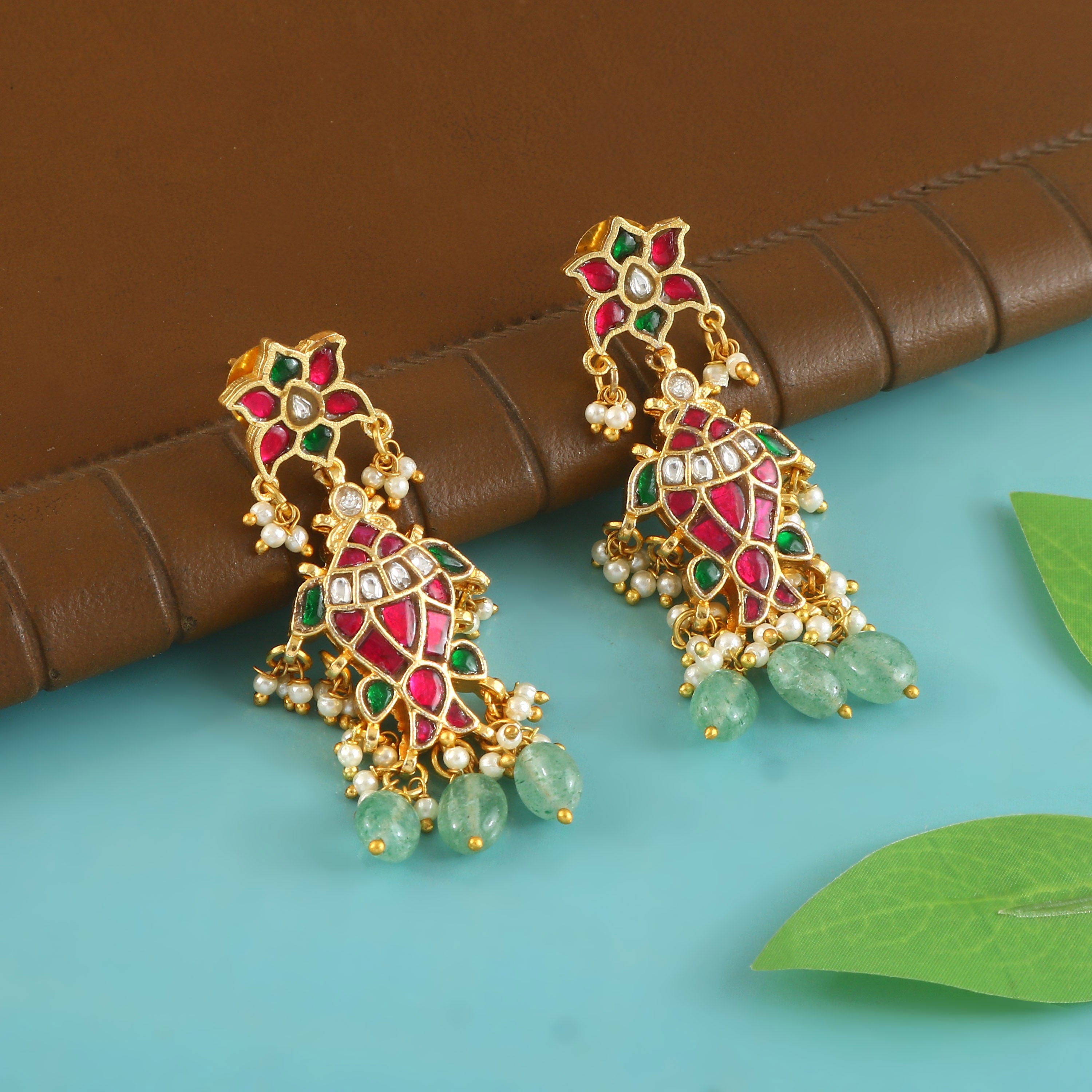 ER-172 - Jadau Kundan Earring with Emerald