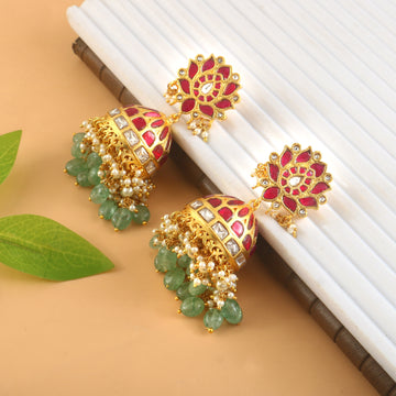 ER-173 - Jadau Kundan Earring with Emerald