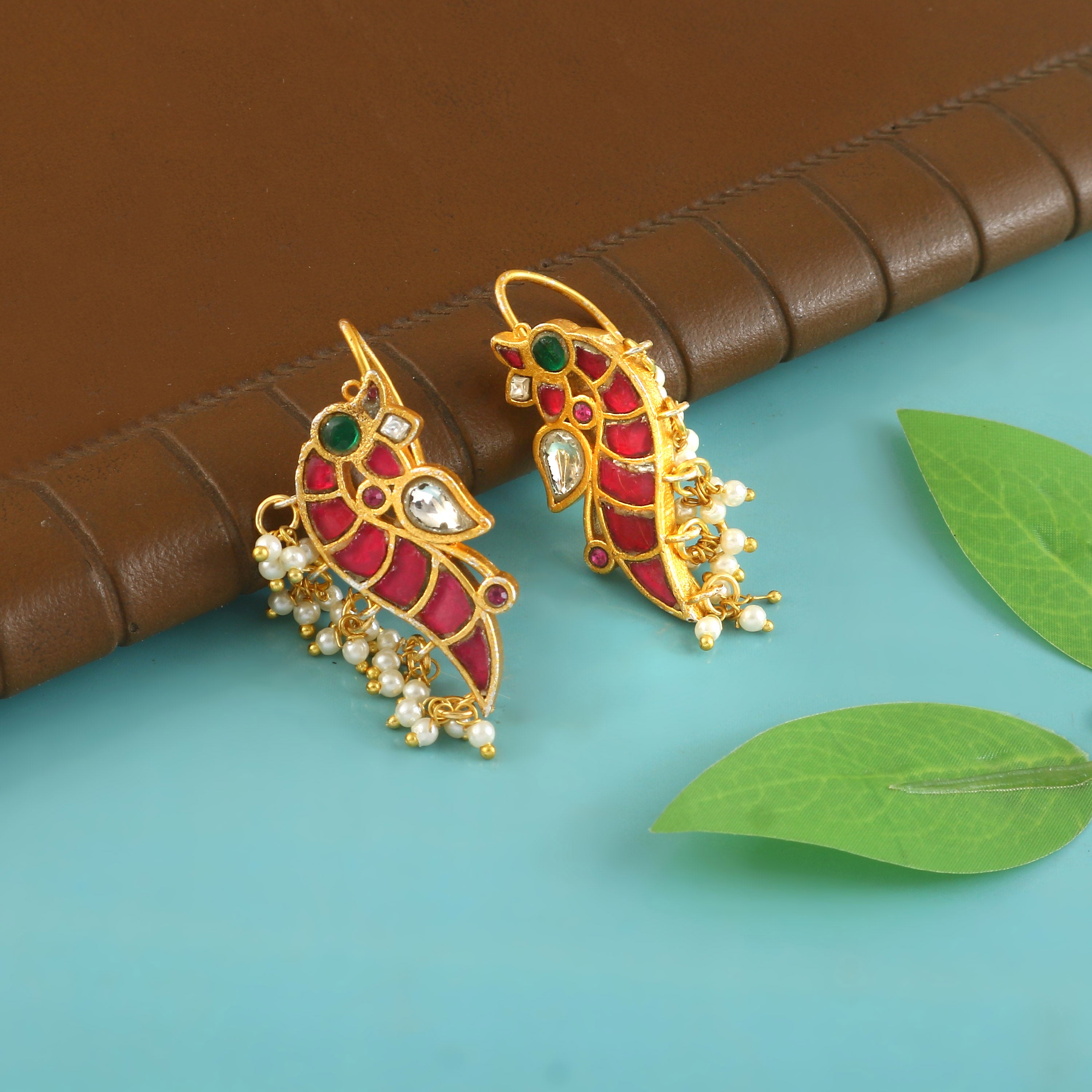 BER-101 - Jadau Kundan Bugadi Earring with Emerald