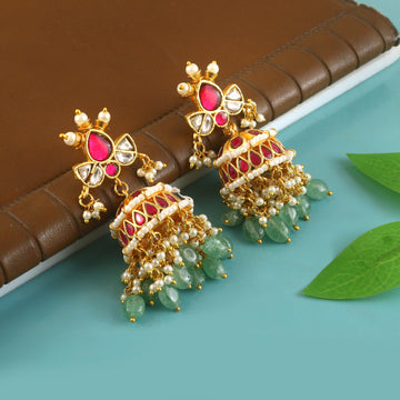 ER-174 - Jadau Kundan Earring with Emerald