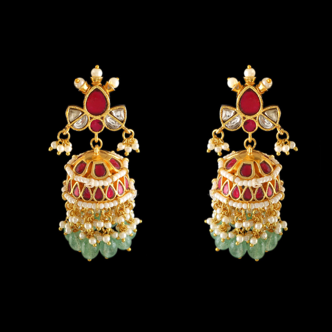 ER-174 - Jadau Kundan Earring with Emerald