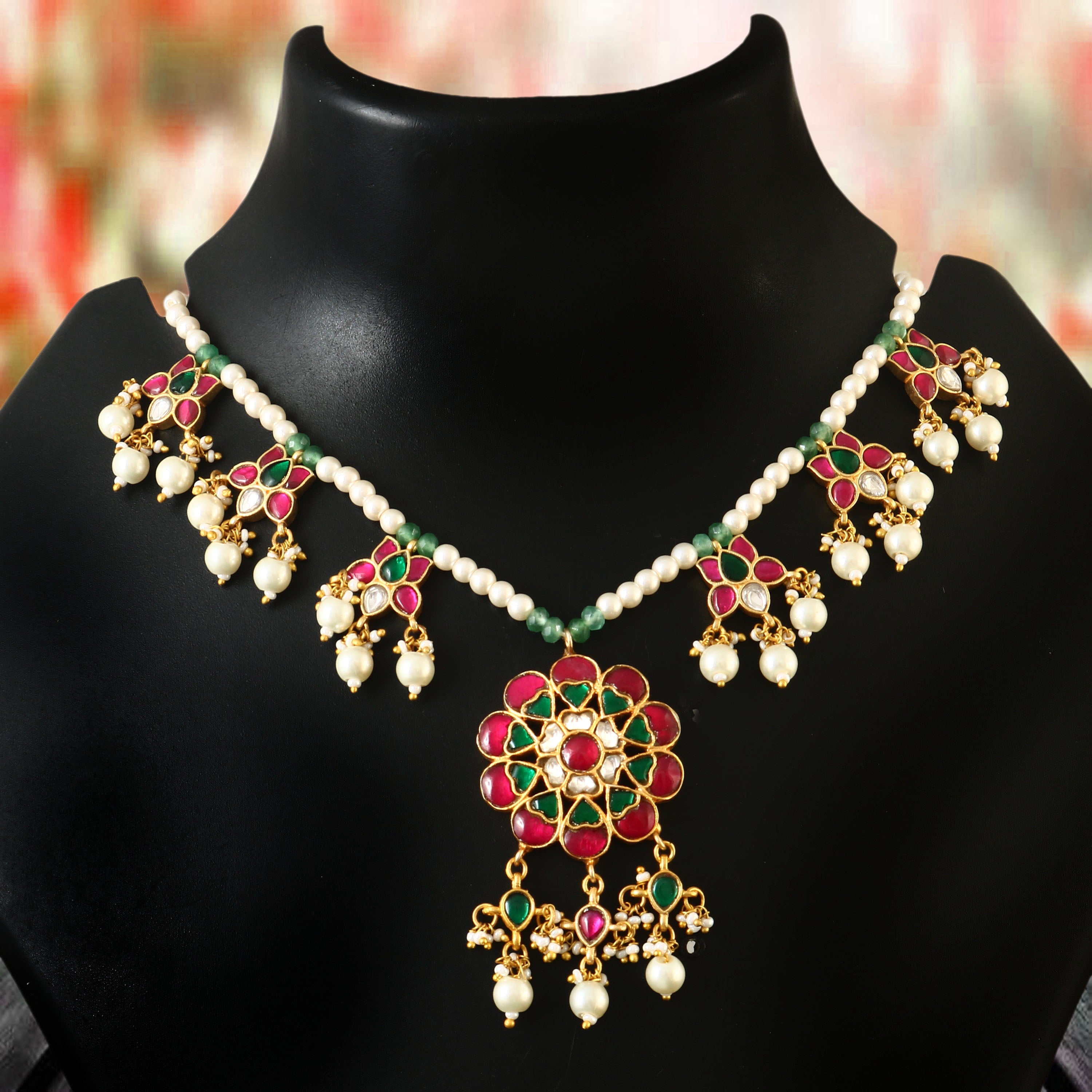 NK-123 - Bhavanya Jadau Kundan Set