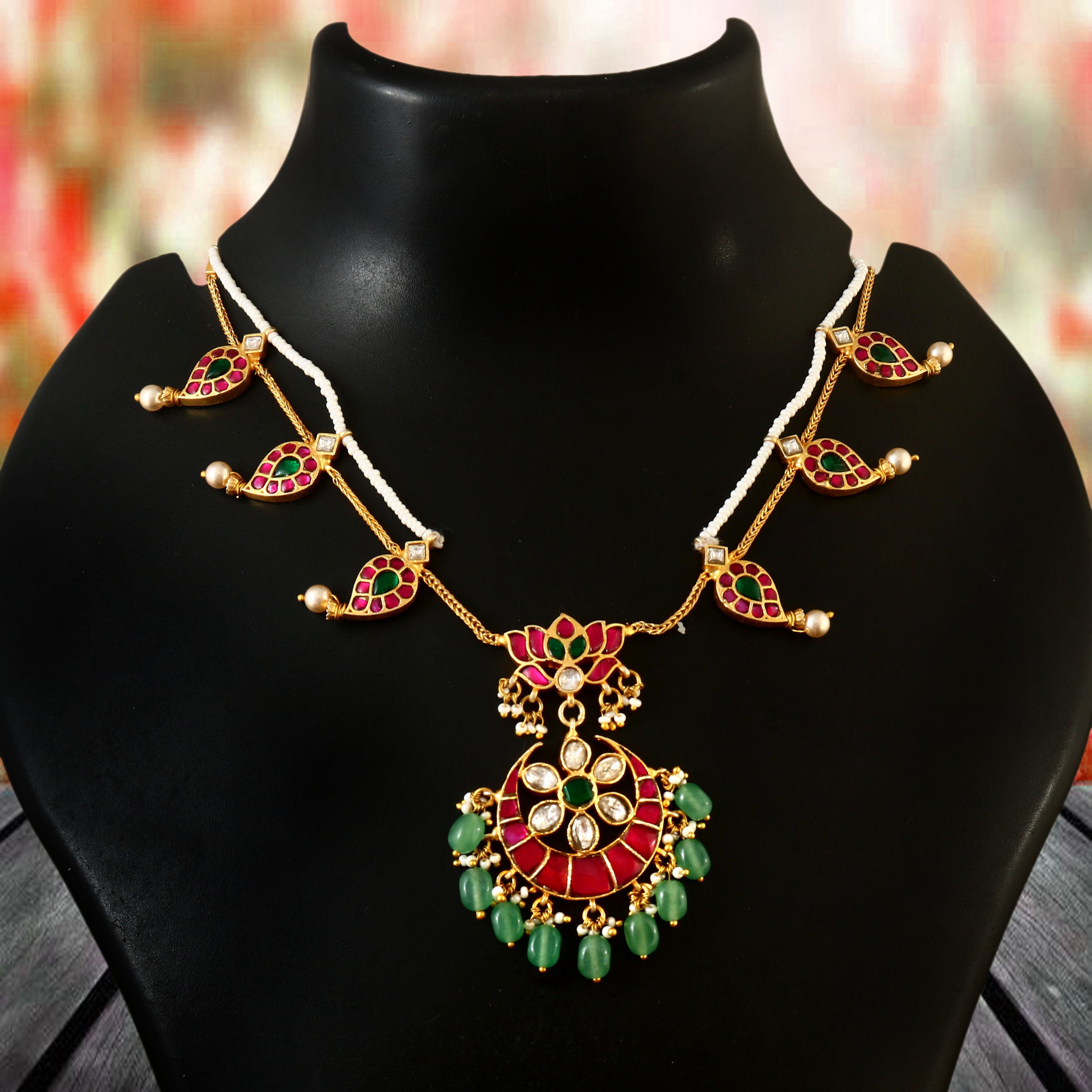 NK-131 - Ruhi Jadau Kundan Mango Set