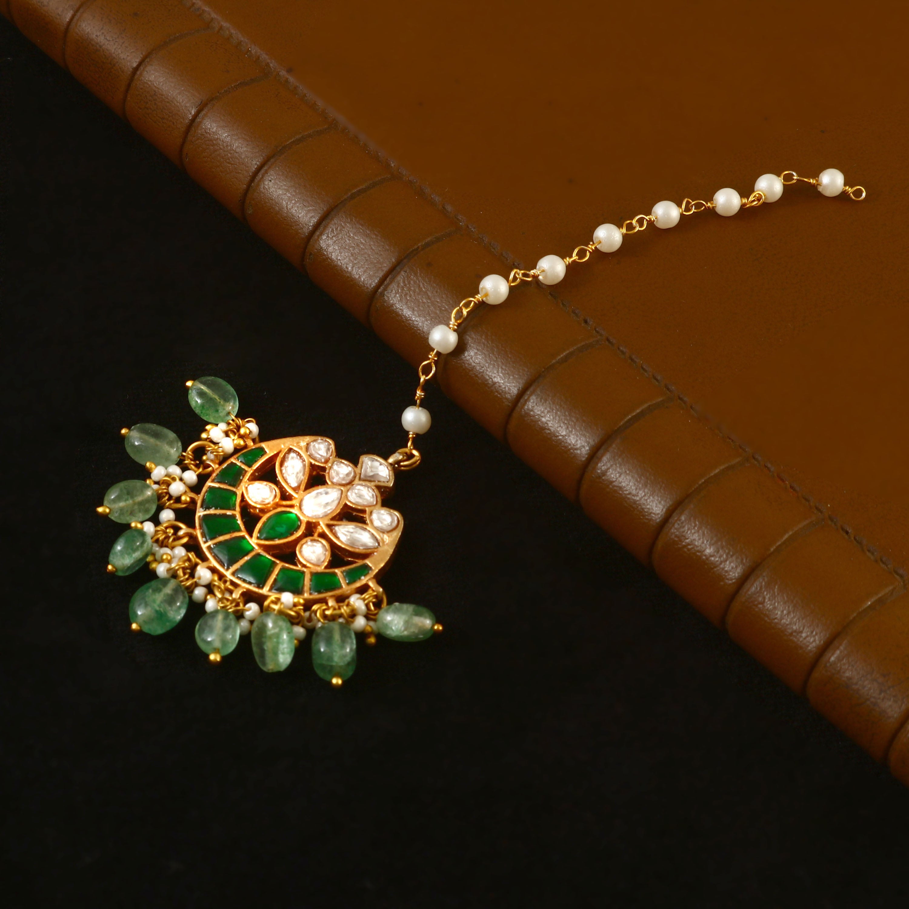 MT-101 - Jadau Kundan Mangtika with Emerald