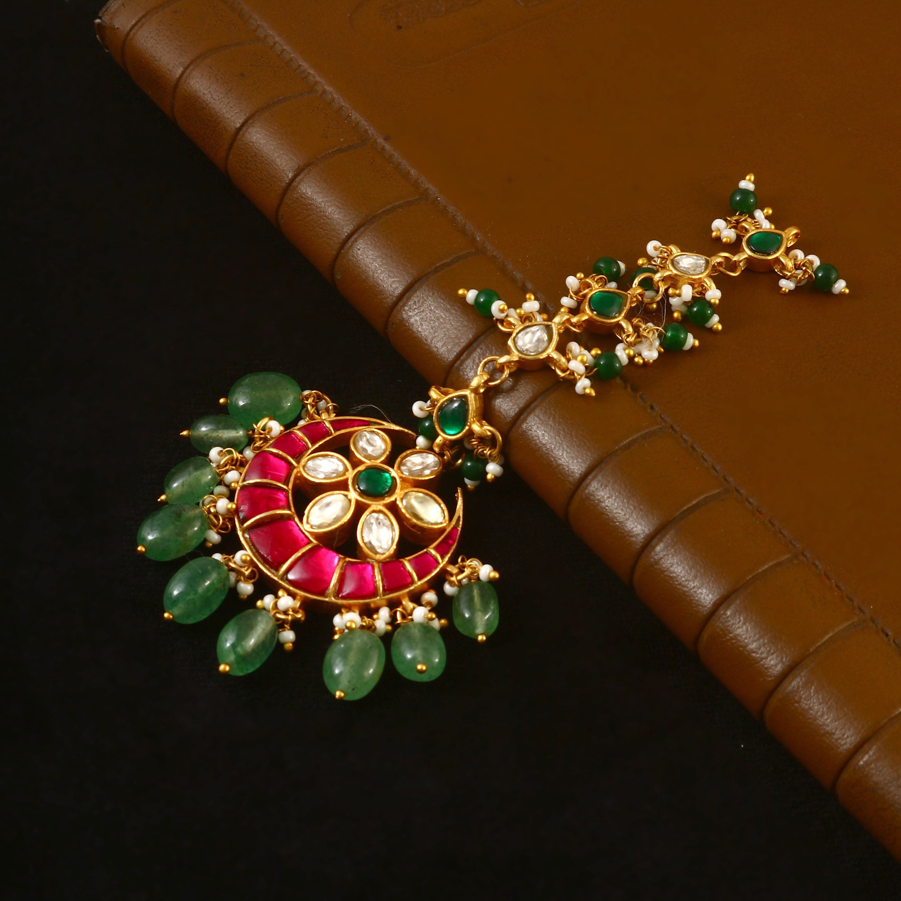 MT-102 - Jadau Kundan Mangtika with Emerald