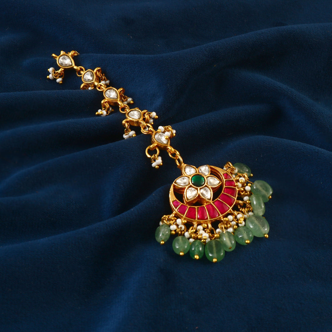Traditional Kundan Maang Tikka for Bridal Wear