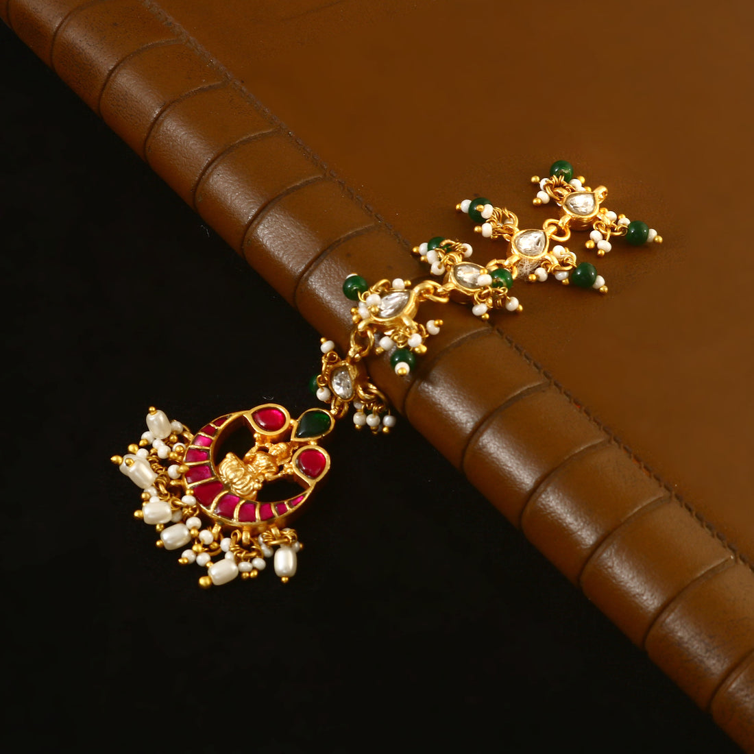 Handcrafted Kundan Maang Tikka for Indian Weddings