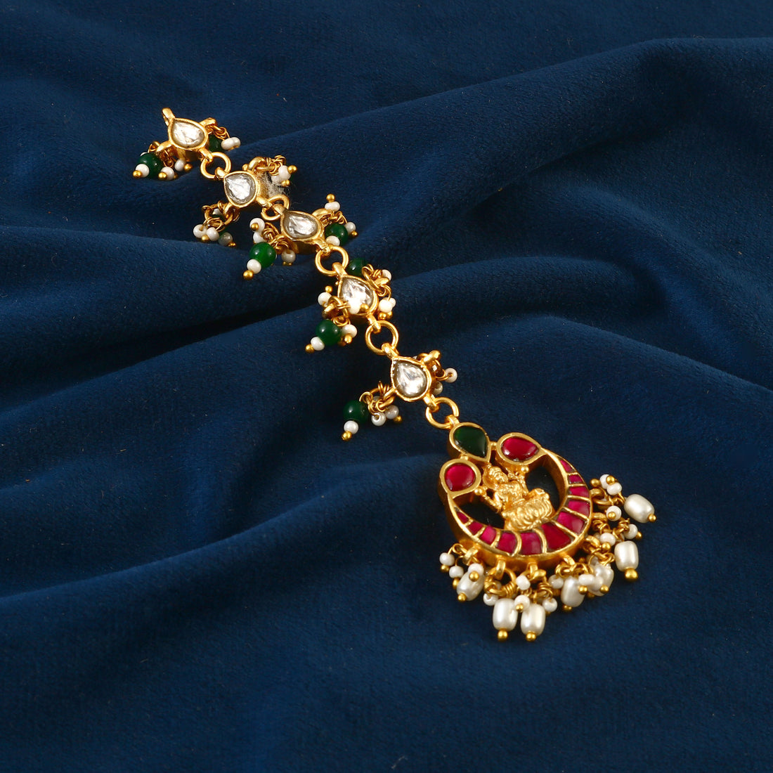 Handcrafted Kundan Maang Tikka for Indian Weddings