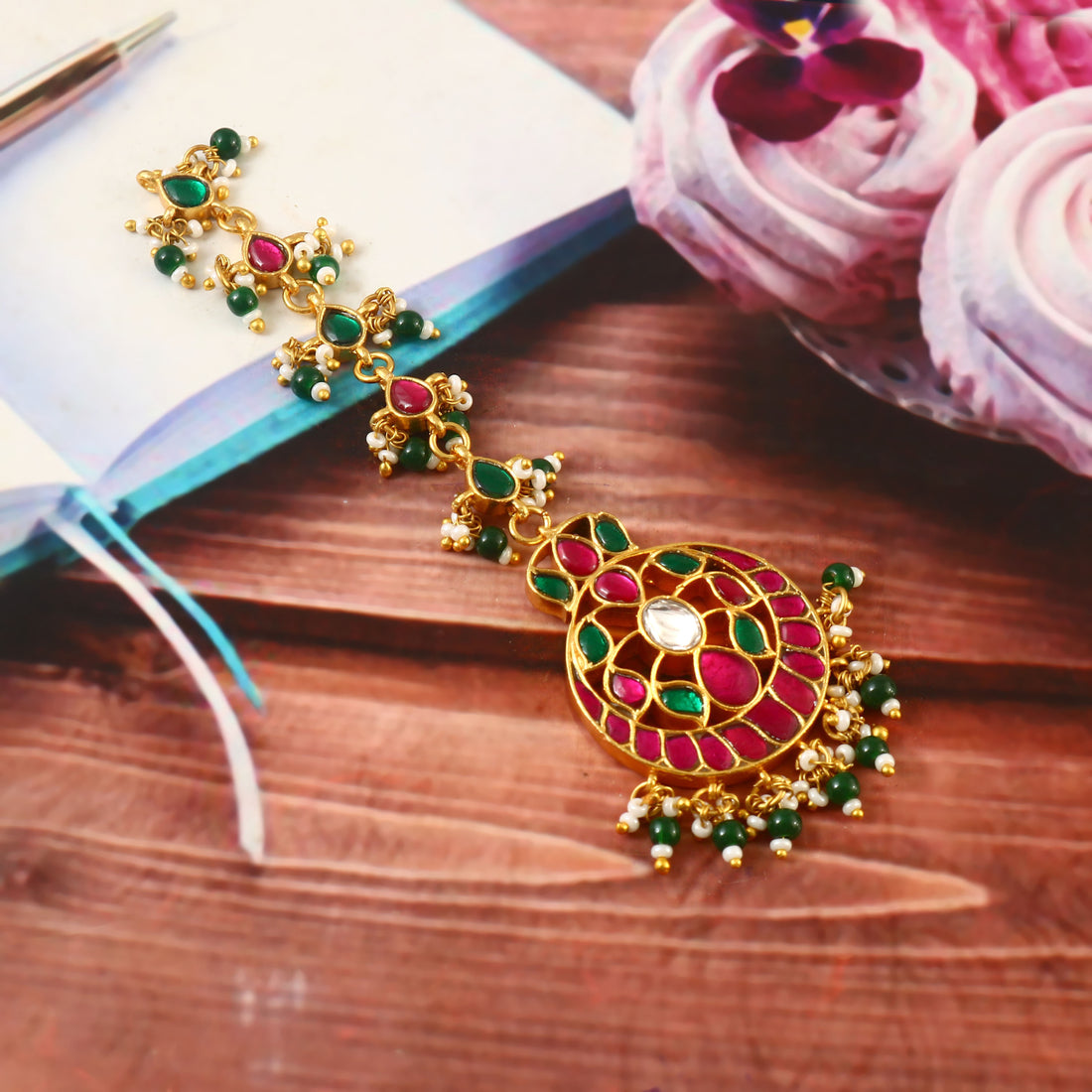 Traditional Kundan Maang Tikka for Women