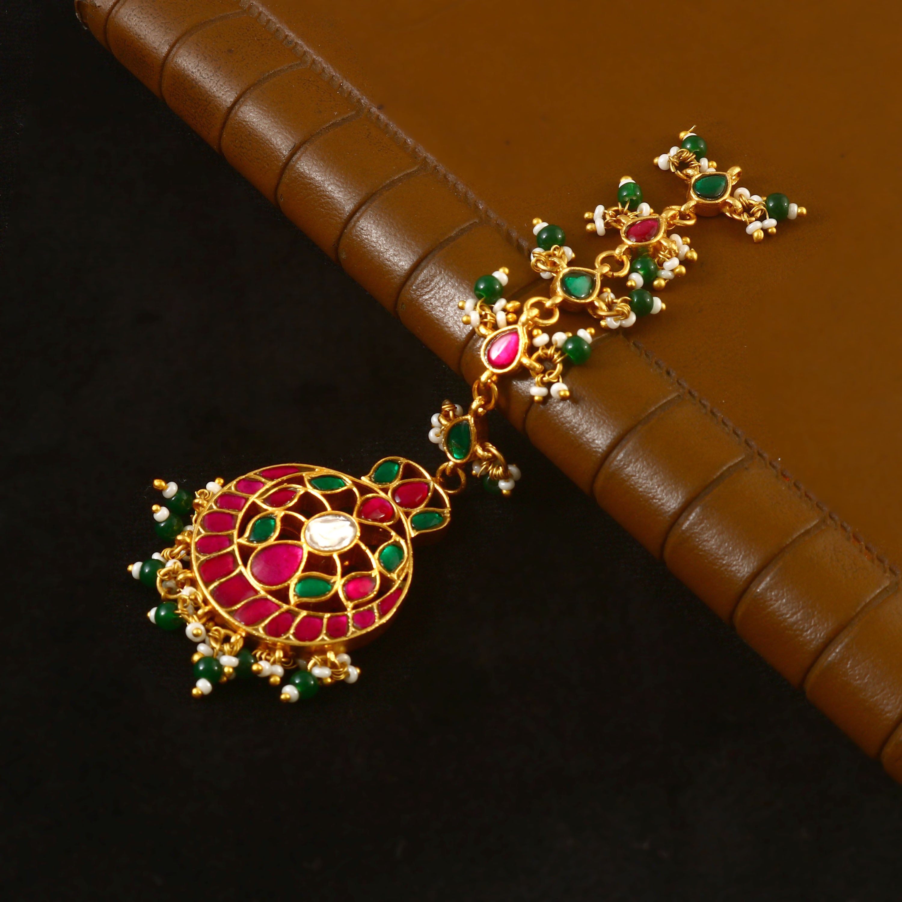 MT-109 - Jadau Kundan Mangtika with Emerald