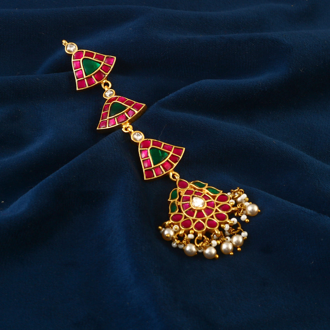 Floral Design Kundan Maang Tikka for Women