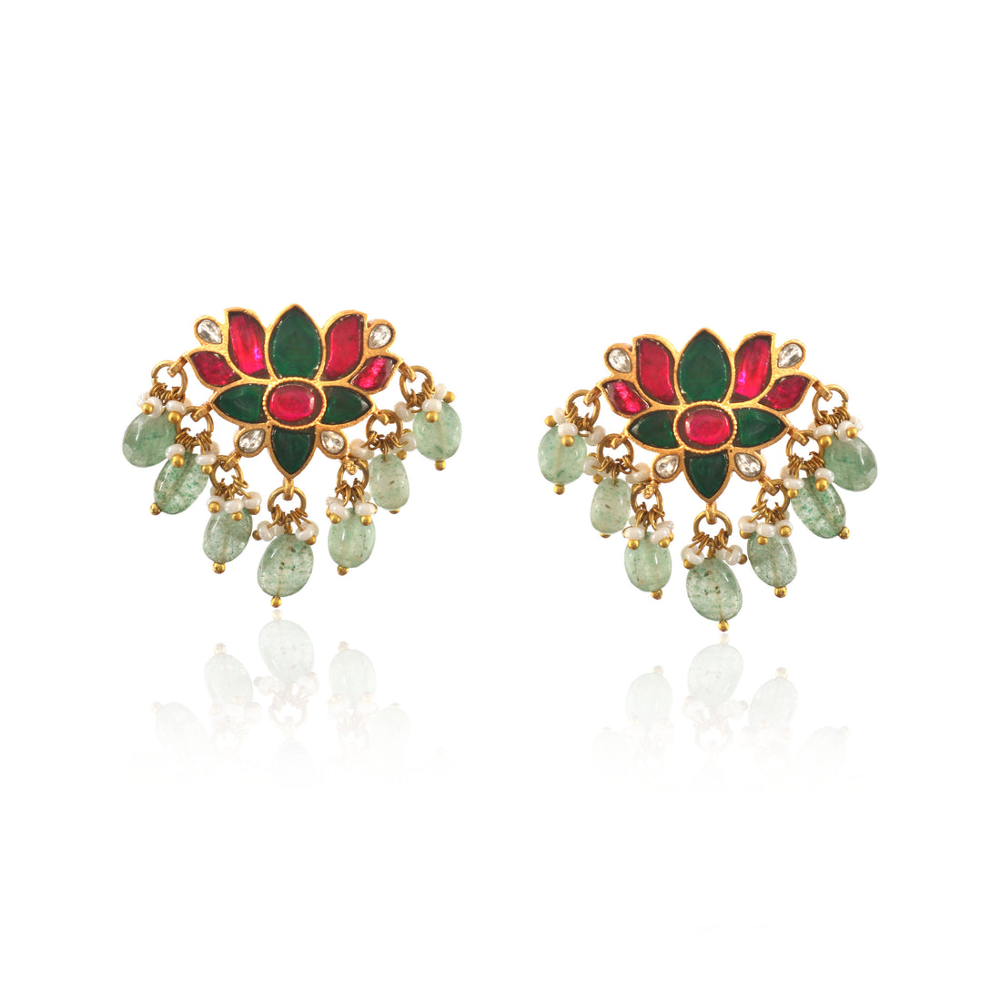 Handmade Bridal Kundan Stud Earrings for Ethnic Wear