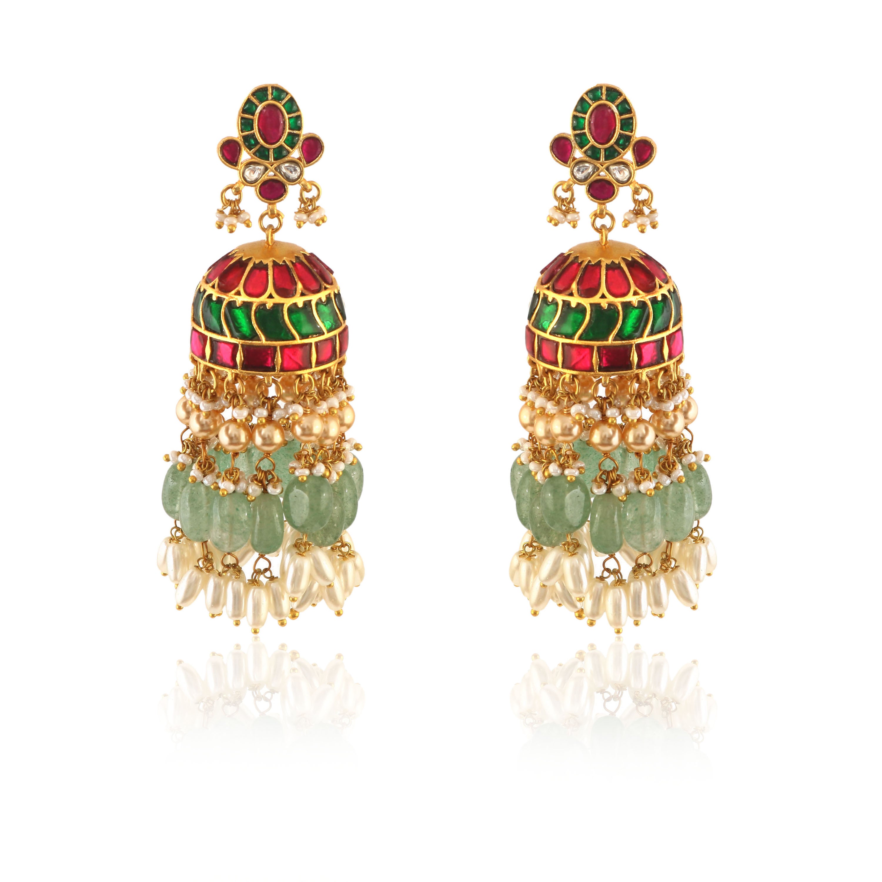 ER-114 - Jadau Kundan Earring with Emerald