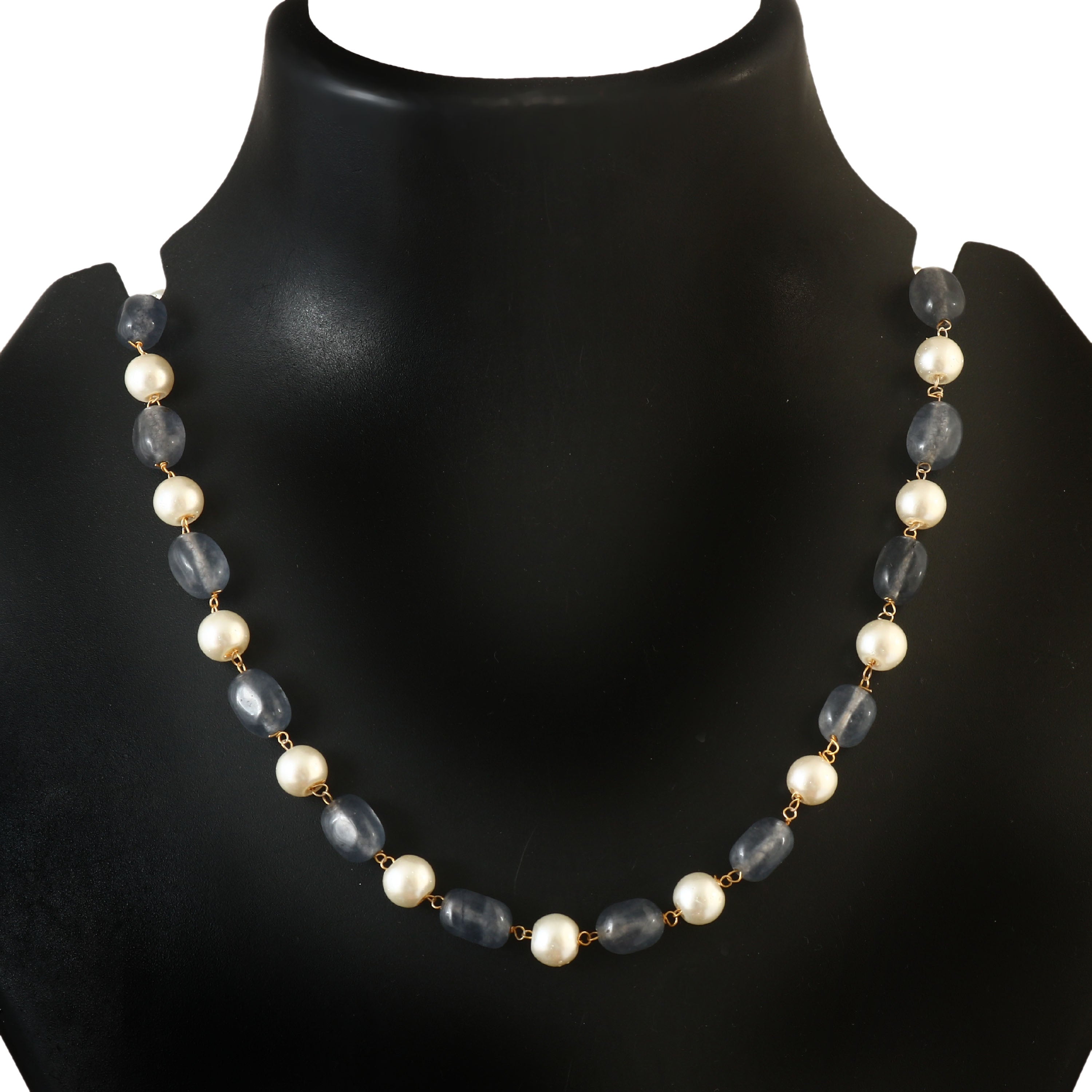 BM-104 - Jadau Kundan  Beads Necklace with Emerald