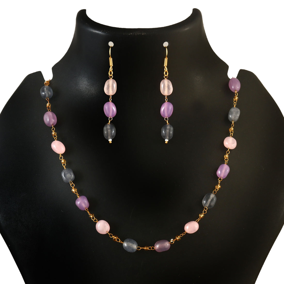Elegant Kundan Beads Necklace with Matching Earrings