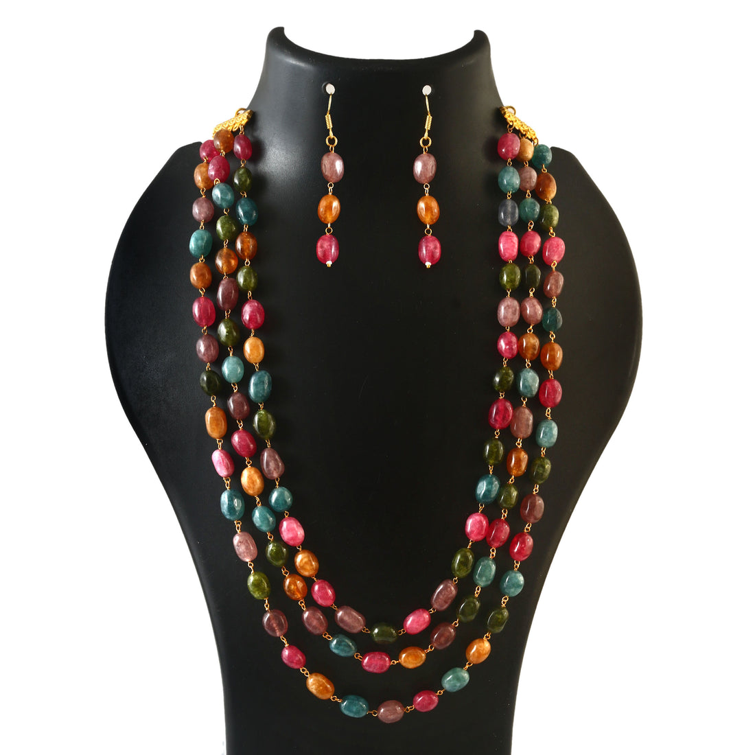 Colorful Gemstone Beaded Necklace Set