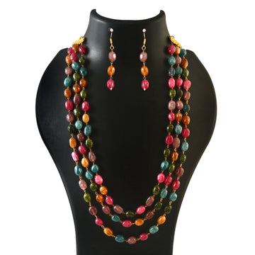 Colorful Gemstone Beaded Necklace Set