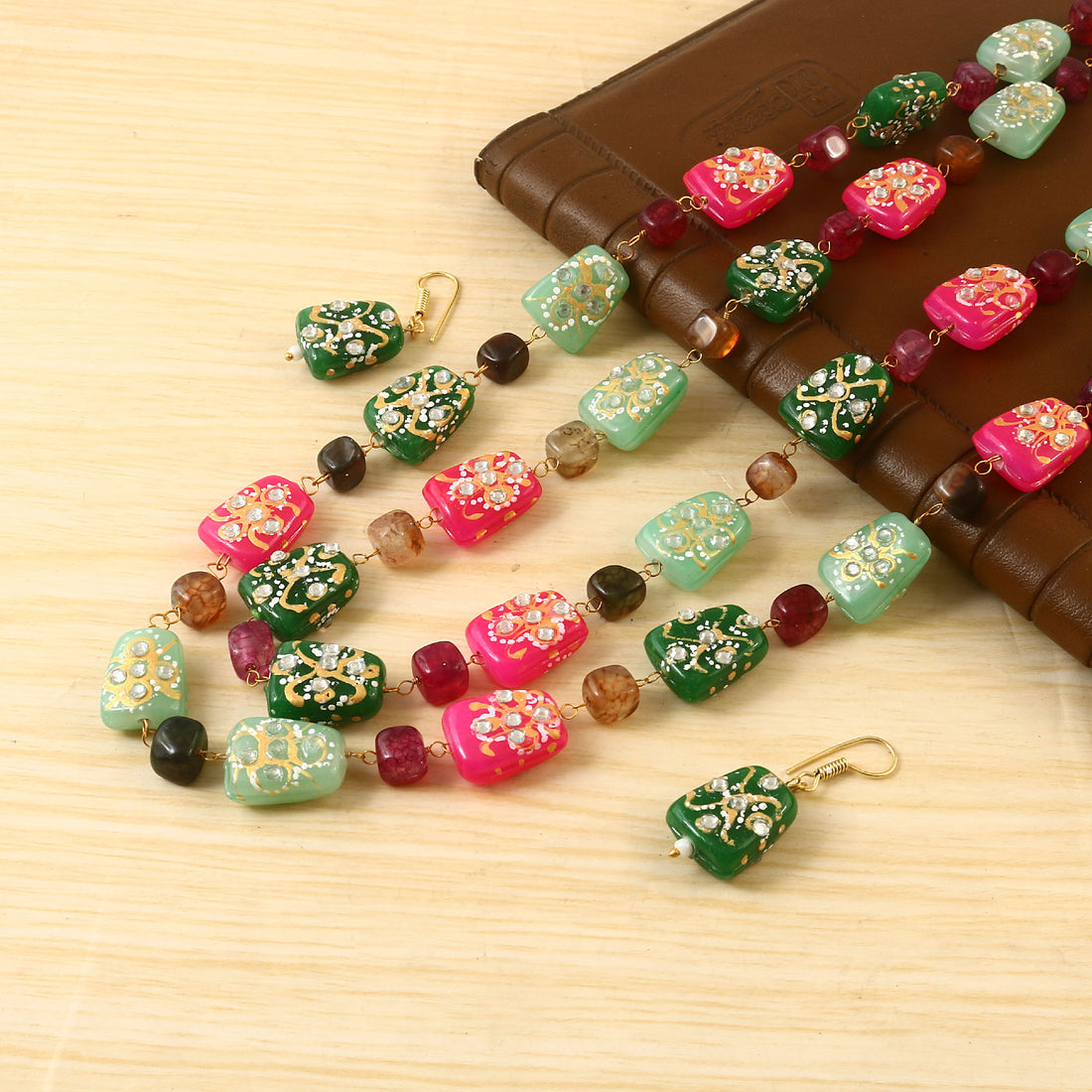 Multicolor Semi-Precious Stone Beaded Necklace Set