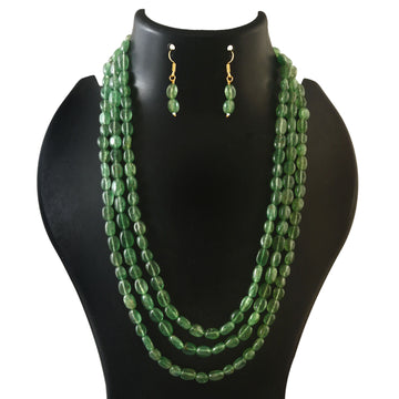 BM-114 - Jadau Kundan Beads Necklace with Emerald