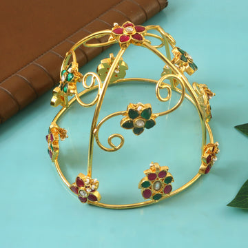 JD-108 - Jadau Kundan Jadebille with Emerald