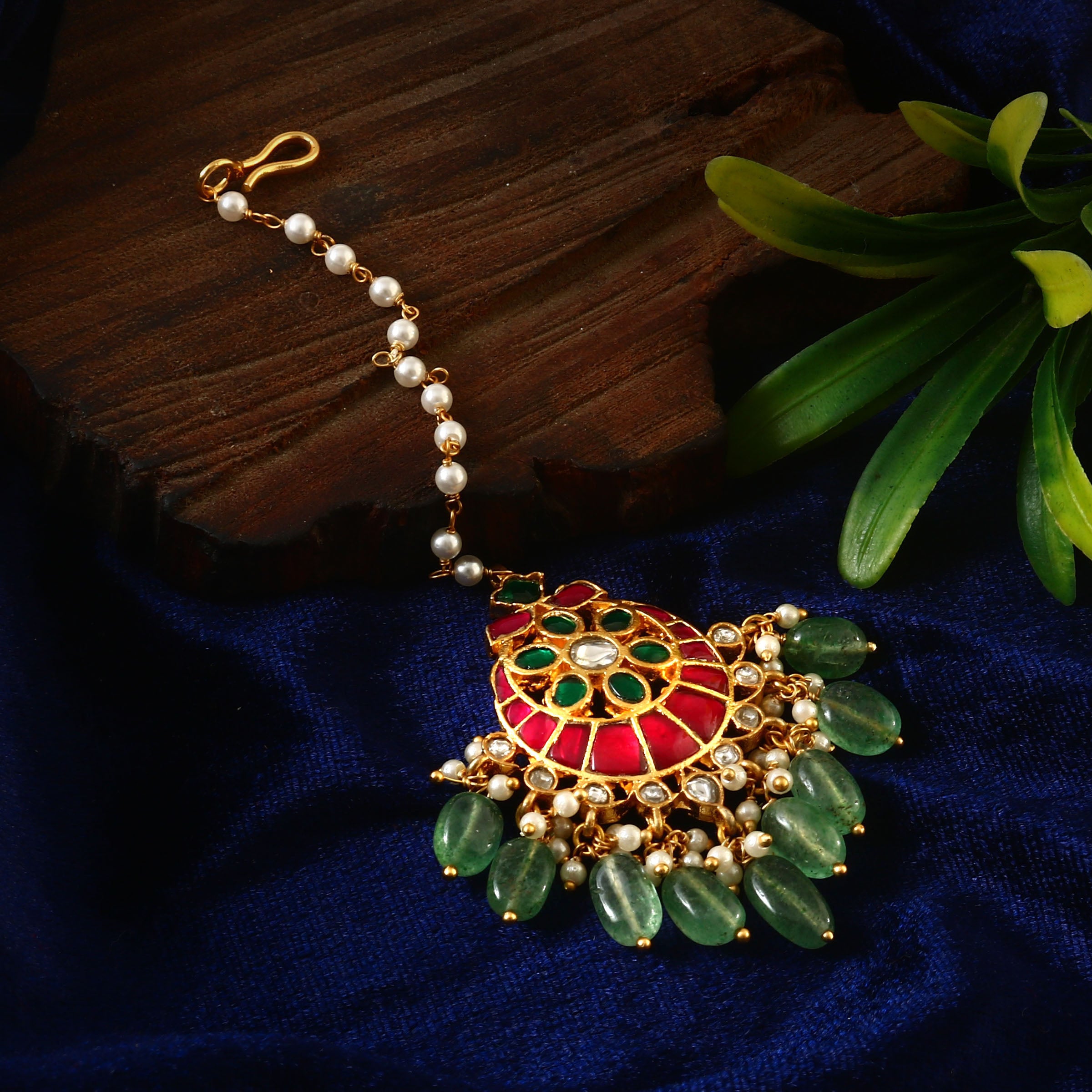 MT-132 - Jadau Kundan Mangtika with Emerald