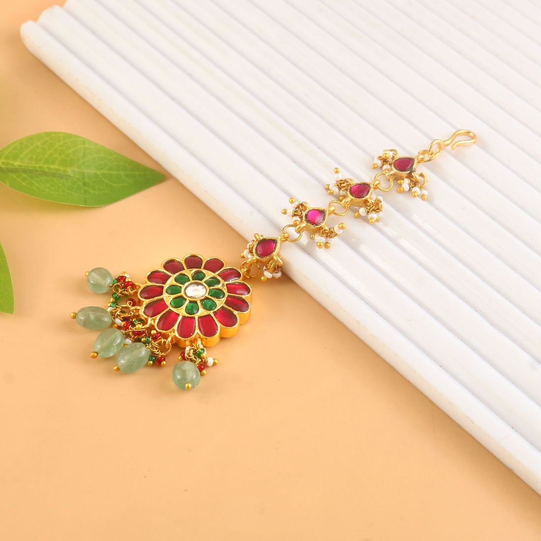 MT-135 - Jadau Kundan Mangtika with Emerald