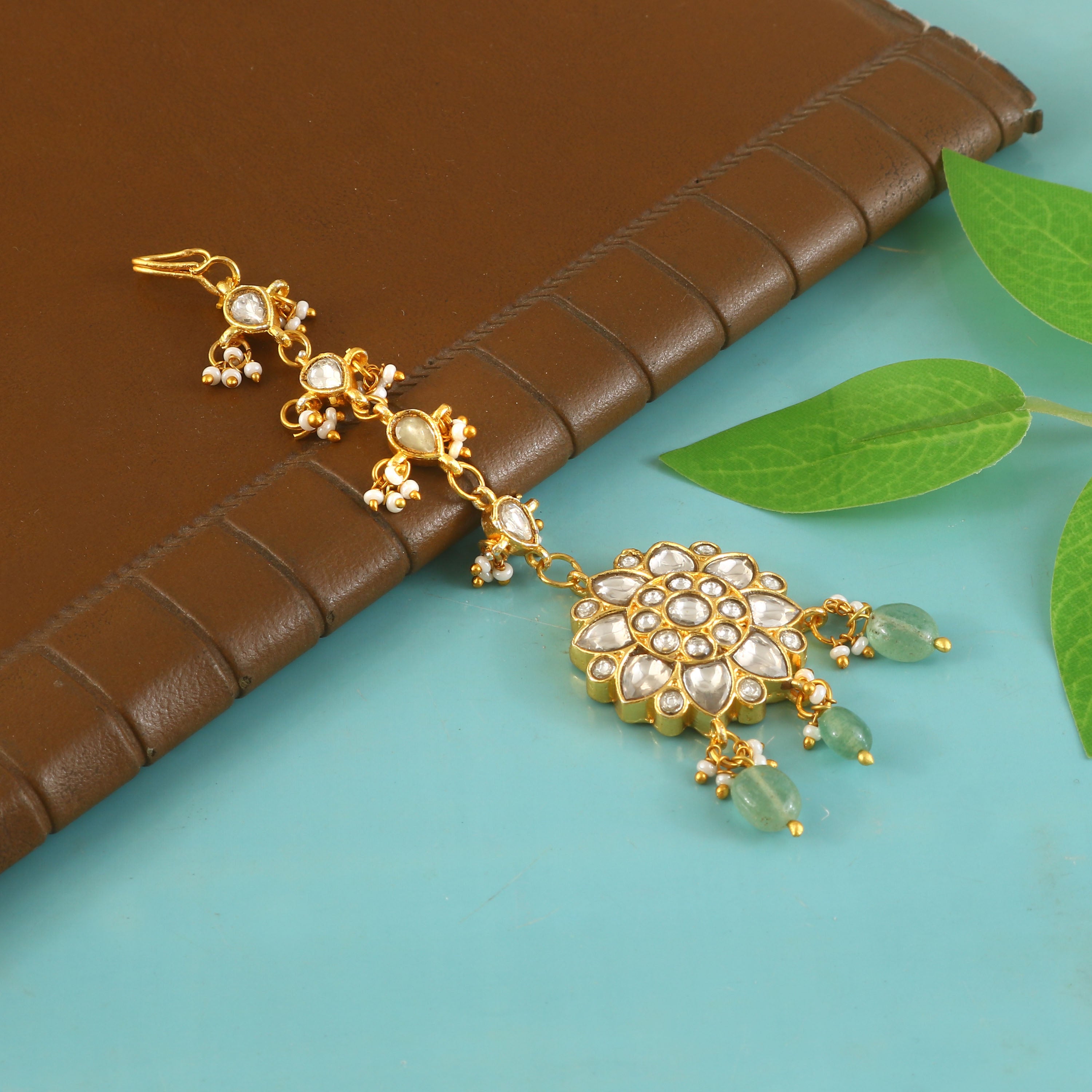 MT-136 - Jadau Kundan Mangtika with Emerald
